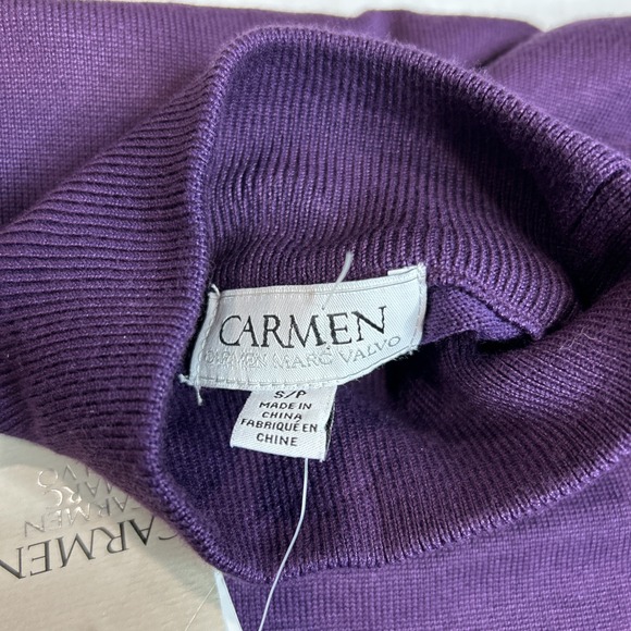 Carmen Marc Valvo Long Sleeve Purple Blouse Small New With Tags   215 - Picture 5 of 7